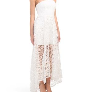High- Low Lace Overlay Dress
